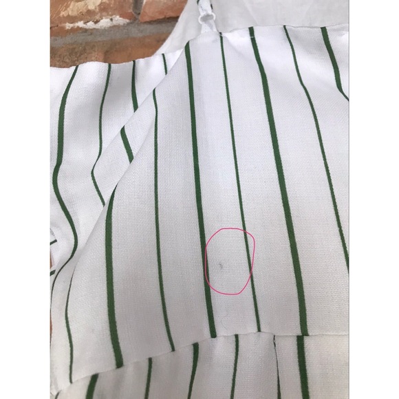 Elle Rae Green and White Striped Jumpsuit Small - Picture 6 of 6
